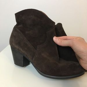 Franco Sarto Brown Suede Booties